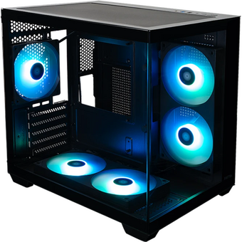 Корпус XASTRA QW400M 5ARGB-FC-C6-AC Black (QW400M-2FA24A-1FC12A-C6-AC) mATX/Aquarium/Screewless/1x120mm+2x240 ARGB PWM FC fans/Argb+PWM HUB 6port 