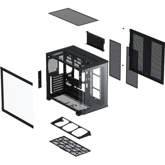  Корпус XASTRA QR500 7ARGB-FM-C10-UC Black (QR500-7FM12A-C10-UC) ATX/Aquarium/ 2 Curve Glass /7*120mm ARGB PWM FM fans/ Argb+PWM HUB 10port /Type-C 