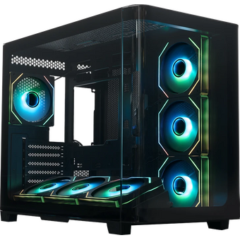  Корпус XASTRA QR500 7ARGB-FM-C10-UC Black (QR500-7FM12A-C10-UC) ATX/Aquarium/ 2 Curve Glass /7*120mm ARGB PWM FM fans/ Argb+PWM HUB 10port /Type-C 