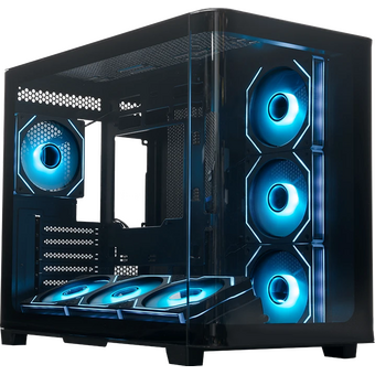  Корпус XASTRA QR500 7ARGB-FM-C10-UC Black (QR500-7FM12A-C10-UC) ATX/Aquarium/ 2 Curve Glass /7*120mm ARGB PWM FM fans/ Argb+PWM HUB 10port /Type-C 