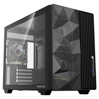  Корпус Powercase TX3 ARGB (CTX3AB-A3), TG, Type-C, 3x 120мм ARGB PWM Fans, чёрный, mATX 