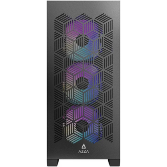 Корпус AZZA Aerohex (csaz-203a03), Midi-Tower, без БП, ATX, черный 