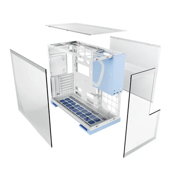  Корпус Geometric Future Model 5 White Blue with fans (1AM5WKPB01100) / mid tower, E-ATX / 5x140mm ARGB fans 