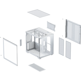  Корпус XASTRA QW400M 5ARGB-C6-AC White (QW400M-5FM12A-C6-AC-WH) mATX/Aquarium/Screewless/5x120mm ARGB PWM FM fans/Argb+PWM HUB 6port 