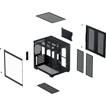  Корпус XASTRA QW400M 3ARGB-C6-AC Black (QW400M-3FM12A-C6-AC) mATX/Aquarium/Screewless/3x120mm ARGB PWM FM fans/Argb+PWM HUB 6port 