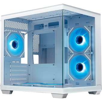  Корпус XASTRA QW400M 5ARGB-C6-AC White (QW400M-5FM12A-C6-AC-WH) mATX/Aquarium/Screewless/5x120mm ARGB PWM FM fans/Argb+PWM HUB 6port 