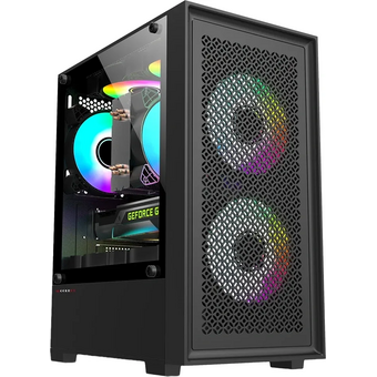  Корпус Accord ACC-1902 black w/o PSU mATX 7x120mm 2xUSB2.0 1xUSB3.0 audio bott PSU 