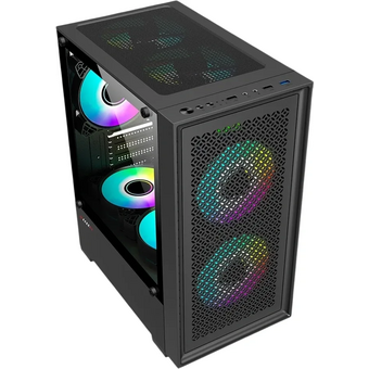  Корпус Accord ACC-1902 black w/o PSU mATX 7x120mm 2xUSB2.0 1xUSB3.0 audio bott PSU 