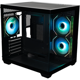  Корпус XASTRA QW400M 3ARGB-C6-AC Black (QW400M-3FM12A-C6-AC) mATX/Aquarium/Screewless/3x120mm ARGB PWM FM fans/Argb+PWM HUB 6port 