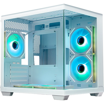  Корпус XASTRA QW400M 5ARGB-C6-AC White (QW400M-5FM12A-C6-AC-WH) mATX/Aquarium/Screewless/5x120mm ARGB PWM FM fans/Argb+PWM HUB 6port 