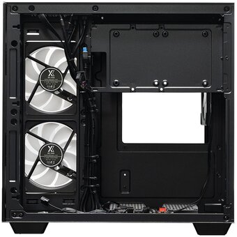  Корпус XASTRA QT400M 3ARGB-C6-AC Black (QT400M-3FM12A-C6-AC) mATX/Aquarium/Screewless/3x120mm ARGB PWM FM fans/Argb+PWM HUB 6port/Type-C+USB3.0 