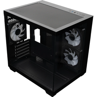 Корпус XASTRA QW400M 3ARGB-C6-AC Black (QW400M-3FM12A-C6-AC) mATX/Aquarium/Screewless/3x120mm ARGB PWM FM fans/Argb+PWM HUB 6port 