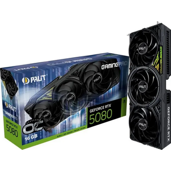  Видеокарта Palit Nvidia GeForce RTX 5080 GamingPro (PA-RTX5080 Gamingpro OC V1) (ne75080s19t2-gb2031y) 16ГБ, GDDR7, OC, Ret 
