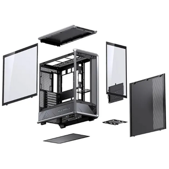  Корпус JONSBO D401 Black, TG (aquarium), mini-ITX, mATX, ATX, черный 