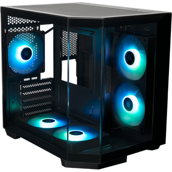  Корпус XASTRA QT400M 5ARGB-FC-C6-AC Black (QT400M-2FA24A-1FC12A-C6-AC) mATX/Aquarium/Screewless/1x120mm+2x240 ARGB PWM FC fans/Argb+PWM HUB 6port 