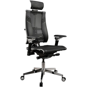  Кресло Метта Yoga Spine Triumph B2 (CC.50.15.13A) Infinity Easy Clean черный экокожа/сетка с подголов. крестов. алюминий хром 
