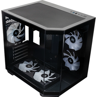  Корпус XASTRA QT400M 5ARGB-FC-C6-AC Black (QT400M-2FA24A-1FC12A-C6-AC) mATX/Aquarium/Screewless/1x120mm+2x240 ARGB PWM FC fans/Argb+PWM HUB 6port 