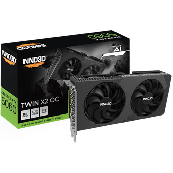  Видеокарта INNO3D RTX 5060 Twin X2 (N50602-08D7-195071N)//RTX5060, HDMI, DP*3, 8G,D7 