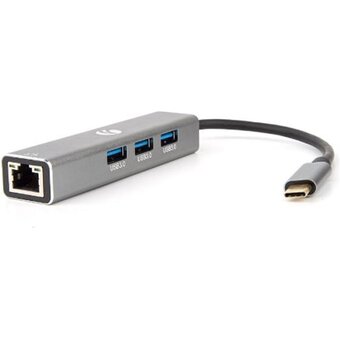  USB-концентратор VCOM DH311A USB 3.1 Type-C(M)--RJ-45+3*USB 3.0(f) Aluminum Shell (1/150) 