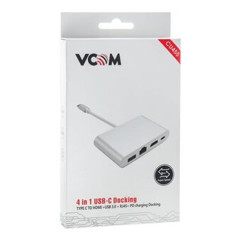  USB-концентратор VCOM CU455 USB 3.1 Type-C(M)--HDMI+USB 3.0+RJ45+PD charging (1/72) 
