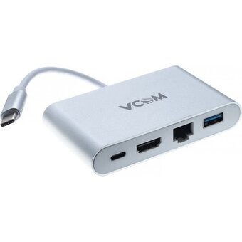  USB-концентратор VCOM CU455 USB 3.1 Type-C(M)--HDMI+USB 3.0+RJ45+PD charging (1/72) 