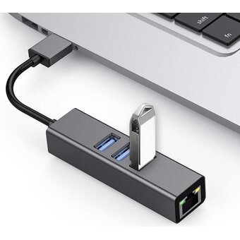  USB-концентратор TELECOM TA311U USB 3.0--RJ-45 1000Mbps +3*USB 3.0, Aluminum Shell, 0.2м (1/140) 