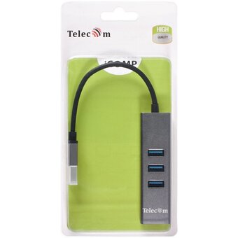  USB-концентратор TELECOM TA311U USB 3.0--RJ-45 1000Mbps +3*USB 3.0, Aluminum Shell, 0.2м (1/140) 