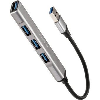  USB-концентратор TELECOM TA308U USB 3.0--USB 3.0+3*USB 2.0, Aluminum Shell, 0.2м (1/100) 