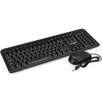 Комплект ExeGate Professional Standard Combo MK150 (EX298903RUS) клавиатура мультимедийная влагозащищенная 116кл. + мышь оптическая 1200dpi 