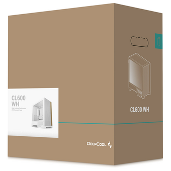  Корпус Deepcool CL600 WH, TG, 2x120mm ARGB Fan, mini-ITX, mATX, ATX, белый 