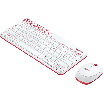  Клавиатура + мышь Logitech MK240 клав белый/красный мышь белый/красный (920-008160) 