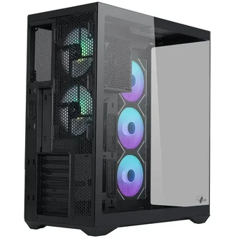  Корпус Eurocase M4801 black, ATX, без БП, закаленное стекло 2 стороны 