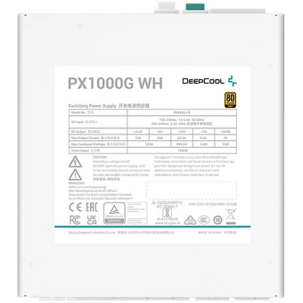  Блок питания Deepcool PX1000G WH V2 (R-PXA00G-FC0W-EU-V2) 1000W (ATX, 20+4 pin, 135mm fan, PCI-E 6+2Px3 16 pin (12VHPWR), 8xSATA) (RTL) 