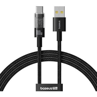  Кабель BASEUS P10373002111-00 Gem Fast Charging Data Cable USB to USB-C 100W 1m Cluster Black 