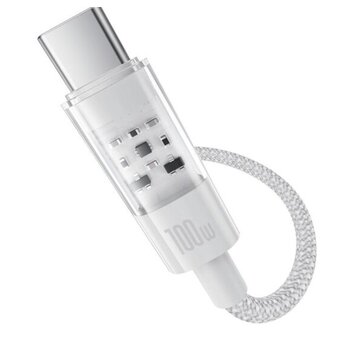  Кабель BASEUS P10373002211-00 Gem Fast Charging Data Cable USB to USB-C 100W 1m Moon White 