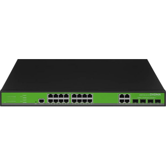  Коммутатор управляемый Digma DSW716G-4C-R (L2+) 16x1Гбит/с 4xКомбо(1000BASE-T/SFP) 
