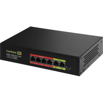  Коммутатор неуправляемый Exegate EDES-1006D.4PoE-48W (EX299020RUS) L2 6x100Мбит/с 4PoE 48W 