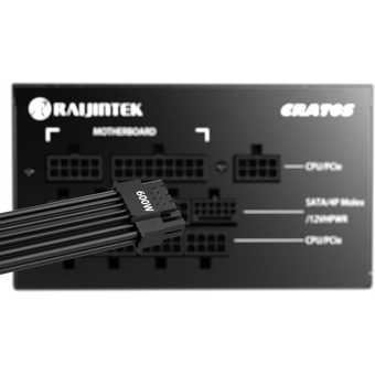  Блоки питания RAIJINTEK Cratos 1000 (0R30B00005) 80+ Gold (ATX, 3.1, PCIe 5.1, Full-modular, 1x24(20+4)pin, 2x4+4-pin CPU, 4x6+2-pin) 