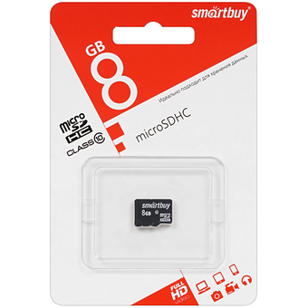  Карта памяти Smart Buy SB8GBSDCL10-00 MicroSD 8GB Class 10 без адаптера 