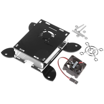  Корпус Qumo RS043 33033 VESA 100x100 + вентилятор, для Raspberry Pi 4, акрил, black 