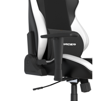  Кресло DxRacer OH/DL23/NW PU-кожа, Топ-Ган, подлокотники 3D чёрно-белое 