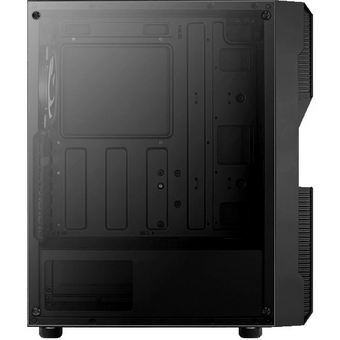  Корпус AeroCool Menace Saturn RGB (4710562754186) черный, ATX, без БП, с окном, 2*USB 3.0, audio 