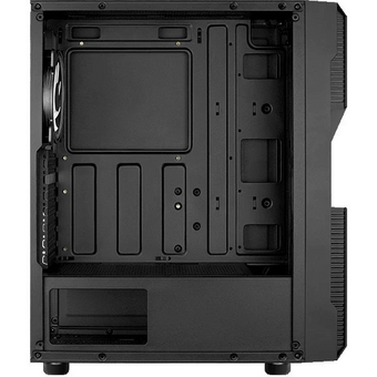  Корпус AeroCool Menace Saturn RGB (4710562754186) черный, ATX, без БП, с окном, 2*USB 3.0, audio 