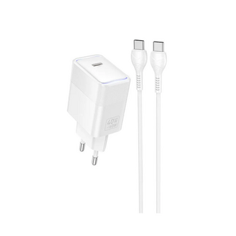  СЗУ HOCO CS113A Lounge single port PD40W charger set C to C EU белый 