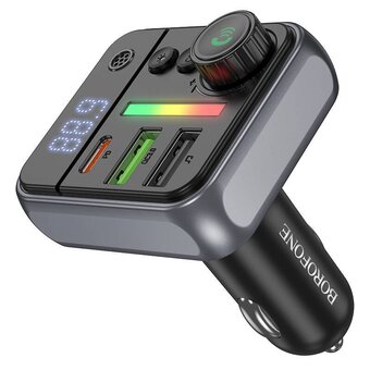  FM-трансмиттер BOROFONE BC50 Ascenso PD20W+QC3.0 car BT FM transmitter Black 