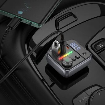  FM-трансмиттер BOROFONE BC50 Ascenso PD20W+QC3.0 car BT FM transmitter Black 