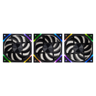  Вентилятор Eurocase EU-FN120ARGB_12 BL YH1225 Black,120 ARGB fan 3pin+AURA 5V3pin female and male connector with brown box,3pcs 
