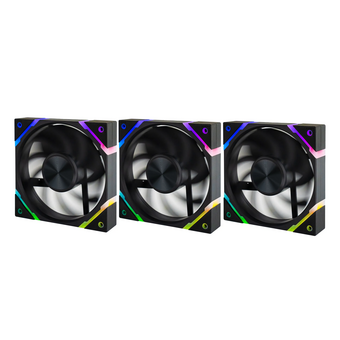 Вентилятор Eurocase EU-FN120ARGB_12 BL YH1225 Black,120 ARGB fan 3pin+AURA 5V3pin female and male connector with brown box,3pcs 