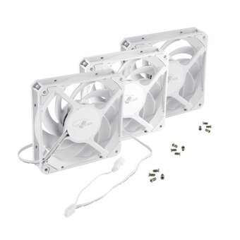  Вентилятор Eurocase EU-FN120WL003 WH KF2150PBT-HDB White,120 white fan,Bearing HDB 4pin PMW female and male connector with brown box,3pcs 