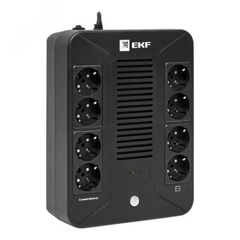  ИБП EKF SSW-1000 E-Power Home 1000ВА, 600Вт, 8хSchuko, USB, RJ45 